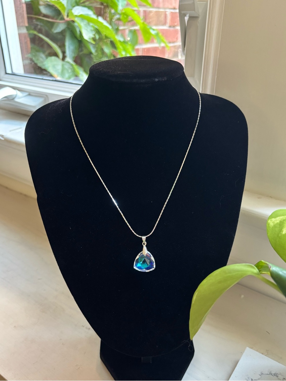 18K RGP Glass Crystal Pendant Necklace